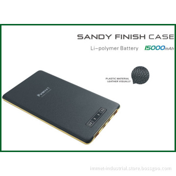 5000mAh Factory OEM Leather Portable Mobile Power Bank with LED Light